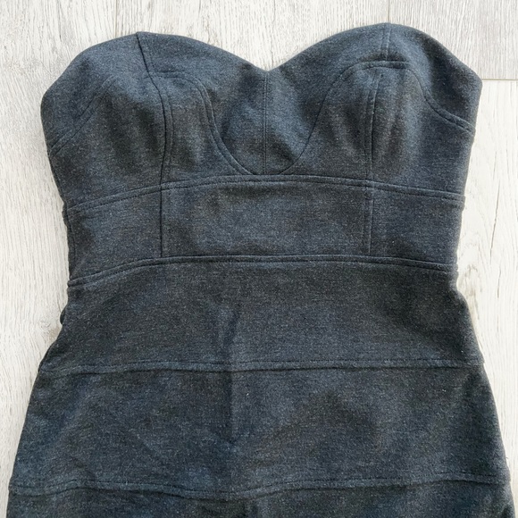 Talula | Strapless charcoal mini bodycon dress - Picture 3 of 7